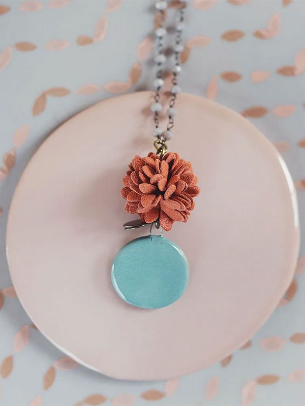 Collana Lilibet - Pompelmo-Rosa