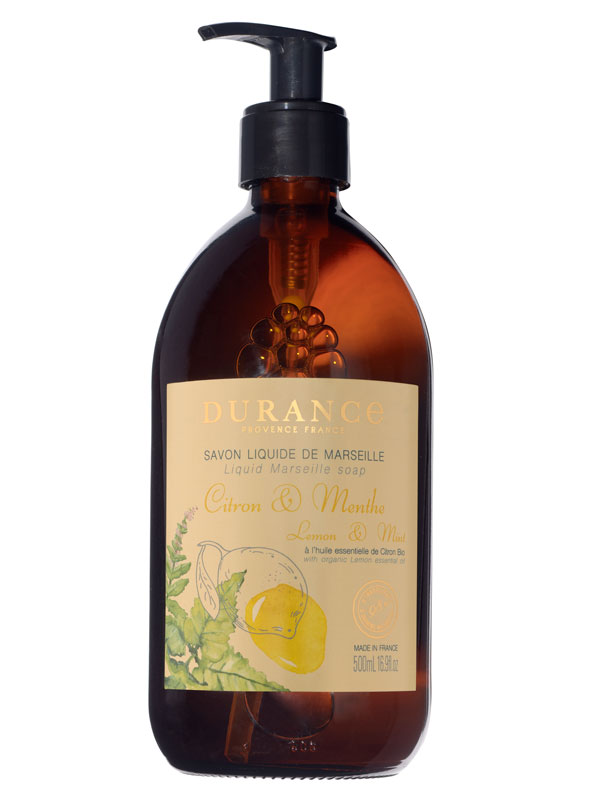Sapone liquido di Marsiglia Durance - Limone e Menta - 500 ml